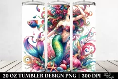 Mermaid Funny Drawing, Style | 20 oz Tumbler Product Image 2