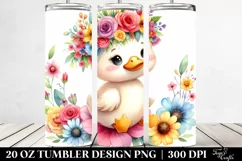 Colorful Duck Flower Crown | 20 oz Tumbler Product Image 2