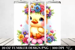 Colorful Duck Flower Crown | 20 oz Tumbler Product Image 2
