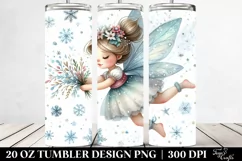 Whimsical Fairy Tumbling with Snowflakes, 20 Oz Tumbler Product Image 2