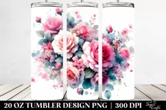 Colorful Pink Roses Abstract | 20 oz Tumbler Product Image 2