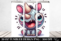 Colorful Enthusiastic Baby Rhino | 20 Oz Tumbler Product Image 2