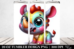 Colorful Enthusiastic Baby Rhino | 20 Oz Tumbler Product Image 2