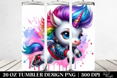 Jumping Baby Unicorn Drawing | 20 oz Tumbler Product Image 2