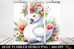 Cute Swan Flower Crown | 20 oz Tumbler Product Image 2