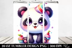 Colorful Smiling Panda Party Hat | 20 Oz Tumbler Product Image 2