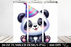 Colorful Smiling Panda Party Hat | 20 Oz Tumbler Product Image 2