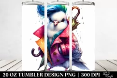 Bird with Sunglasses, Transparent 20 Oz Tumbler Product Image 2