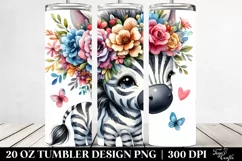 Cute Zebra Flower Crown | 20 oz Tumbler Product Image 2