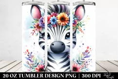 Cute Zebra Flower Crown | 20 oz Tumbler Product Image 2
