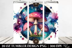 Vibrant Magical Celestial Mushroom Clipart, 20 Oz Tumbler Product Image 2