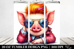 Cute Baby Pig Drawing | 20 oz Tumbler Product Image 2