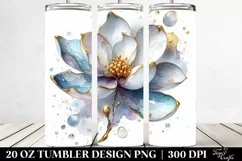 Glossy Magnolia Watercolor Splash | 20 Oz Tumbler Product Image 2