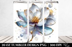 Glossy Magnolia Watercolor Splash | 20 Oz Tumbler Product Image 2