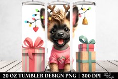 Expressive Baby Malinois with Christmas Lights, Transparent Product Image 2