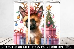Expressive Baby Malinois with Christmas Lights, Transparent Product Image 2