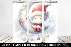 Pastel Santa Moon Snowflakes Tumbler Product Image 2