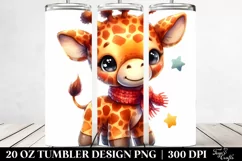 Colorful Plush Giraffe Clipart, High-Res 20 Oz Tumbler Product Image 2