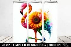 Abstract Vibrant Flamingo Sunflower 3D | 20 oz Tumbler Product Image 2