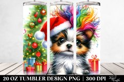 Expressive Baby Puppy with Santa Hat, Transparent 20 Oz Product Image 2