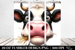 Goofy Cow Portrait Tumbler | 20 Oz Tumbler Product Image 2