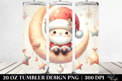 Retro Santa Moon Snowflakes Tumbler Product Image 2