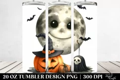 Funny Halloween Moon Clipart, High-Res 20 Oz Tumbler Product Image 2