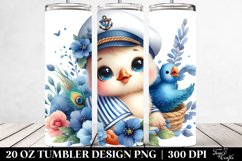 Colorful Baby Peacock Resting Sailor Tumbler | 20 oz Tumbler Product Image 2