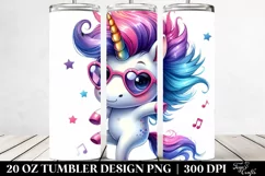 Funky Dancing Unicorn Clipart, High-Res 20 Oz Tumbler Product Image 2