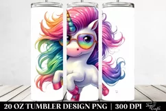 Funky Dancing Unicorn Clipart, High-Res 20 Oz Tumbler Product Image 2