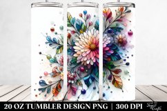 Colorful Stained Chrysanthemum | 20 oz Tumbler Product Image 2