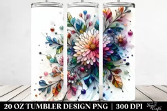 Colorful Stained Chrysanthemum | 20 oz Tumbler Product Image 2
