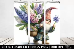 Small Gnome with Hyacinth Bouquet | 20 Oz Tumbler Product Image 2