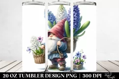 Small Gnome with Hyacinth Bouquet | 20 Oz Tumbler Product Image 2