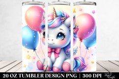 Baby Unicorn with Balloons | 20 oz Tumbler Product Image 2