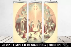 Retro Nativity Scene Clipart, Transparent 20 Oz Tumbler Product Image 2