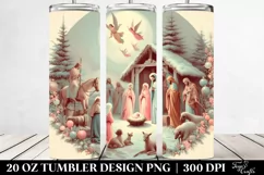 Retro Nativity Scene Clipart, Transparent 20 Oz Tumbler Product Image 2