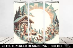 Retro Nativity Scene Clipart, Transparent 20 Oz Tumbler Product Image 2