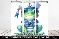 Colorful Whimsical Frog in Sailor Suit | 20 Oz Tumbler Product Image 2