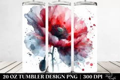 Watercolor Poppy Splash | 20 Oz Tumbler Product Image 2