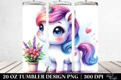 Vibrant Baby Unicorn Drawing | 20 oz Tumbler Product Image 2