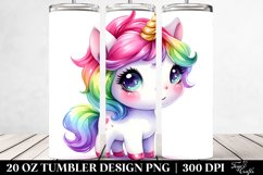 Vibrant Baby Unicorn Drawing | 20 oz Tumbler Product Image 2