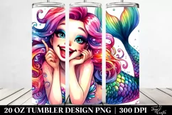 Smiling Mermaid Drawing | 20 oz Tumbler Product Image 2