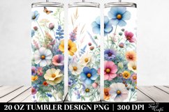 Colorful Wild Flowers Watercolor Material | 20 Oz Tumbler Product Image 2