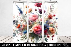 Colorful Wild Flowers Watercolor Material | 20 Oz Tumbler Product Image 2
