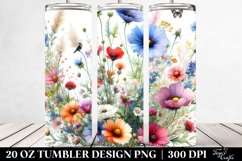 Colorful Wild Flowers Watercolor Material | 20 Oz Tumbler Product Image 2