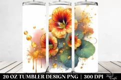 Shiny Nasturtium Splash | 20 Oz Tumbler Product Image 2