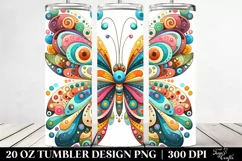 Colorful Whimsical Butterfly | 20 Oz Tumbler Product Image 2