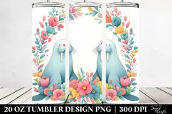 Pastel Walrus Floral Frame | 20 Oz Tumbler Product Image 2