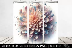 Chrysanthemum Watercolor Splash 20 Oz Tumbler Product Image 2